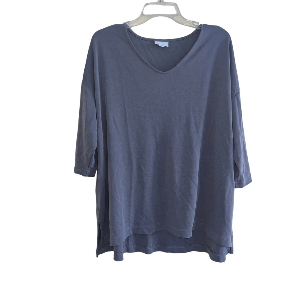 J.Jill Tencel Blend 3/4 Sleeve Boxy V-Neck Top XL
